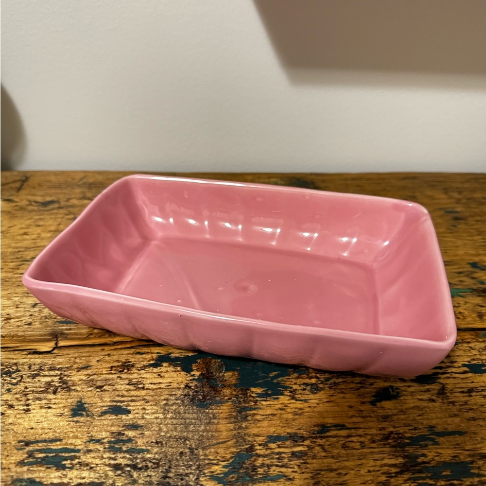 Pink Rectangular Ceramic Dish - Picture 1 of 7